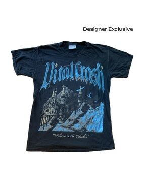 Affliction Black and Blue 'Vital Crash' Graphic Tee